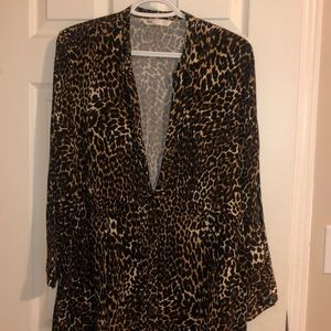 ZARA cheetah flowy dress with pockets